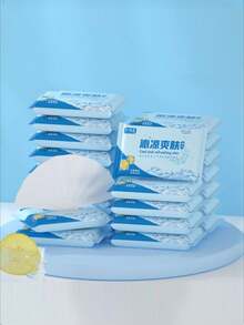 便携式柠檬清凉湿巾，冰爽清新清洁湿巾 - 彩色 - 查看 3