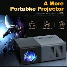 Mini proyector, proyector portátil pequeño. Adecuado para regalos, proyector de video, películas en interiores y juegos. Con control remoto. Compatible con teléfono inteligente, portátil, PC(J9-B) - por defecto - Ver 2
