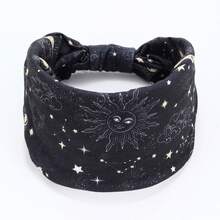 日月行星元素宽弹力发带，高弹防滑男女通用时尚发饰，适合日常佩戴 - 彩色 - 查看 8