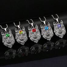 新款欧美风吊坠，女士狼貔貅项链，个性时尚，恶魔之眼吊坠，男士配饰，嘻哈风格 - 彩色 - 查看 5