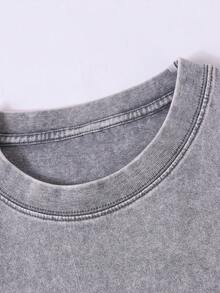 Men's Printed Vintage Washed Vest, Loose Fit, Casual Street Style, An Essential Everyday Item. - Xám - Xem 3