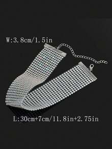 1 pieza Collar gargantilla con strass, adecuado para bodas, fiestas y uso diario de mujeres - vistoso - Ver 4