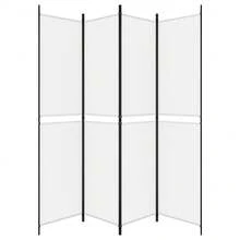 vidaXL 4-teiliger Raumteiler, Weiß, 200 x 220 cm, Stoff - Weiss - Übersicht 4