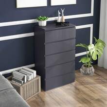High Gloss Chest Of Drawers, Modern Storage Drawer Unit With Soft Closing Mechanism For Bedroom - White - View 10