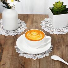 8 Pack White Crochet Doilies, 6.1in Handmade Round Lace Doilies, Vintage Cotton Placemats Rustic Table Mats For Tables Kitchen Dining Room Party Wedding Birthday Dressers Decoration - White - View 3