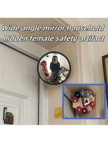 Artistic Decorative Round Wall Mirror, Horizontal Hanging Decoration For Car,Living Room,Retail Store Enhances Space Home Decor - 黑色 - 查看 3