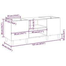 vidaXL Armadio a dischi bianco brillante 121x38x48 cm in legno metalmeccanico - Bianco - Visualizzare 8