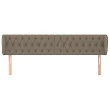 vidaXL Tête de lit avec oreilles Taupe 183x23x78/88 cm Tissu - Gris - Voir 3