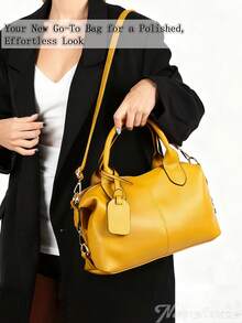 Fashionable Women's Handbag,Autumn Shoulder Bag , Large-Capacity Tote Bag With Adjustable Shoulder Straps, Can Be Carried By Hand, Worn Over The Shoulder, Or Slung Across The Body. A Simple And Casual Women's Crossbody Bag, Perfect As A Gift For Women. Soft Leather Large-Capacity Women's Handbag, Ideal For Working Women Commuting To The Office. Handbags, Office Bags, Women's Boston Bags, And Pillow Bags, Suitable For Work, Shopping, And Leisure.Valentine's Day - 彩色 - 查看 4