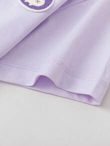 Balabala Unisex Short Sleeve T-Shirt, Classic Round Neck, Breathable Quick-Dry Fabric, Comfortable For Summer Wear - Pink Purple - View 7