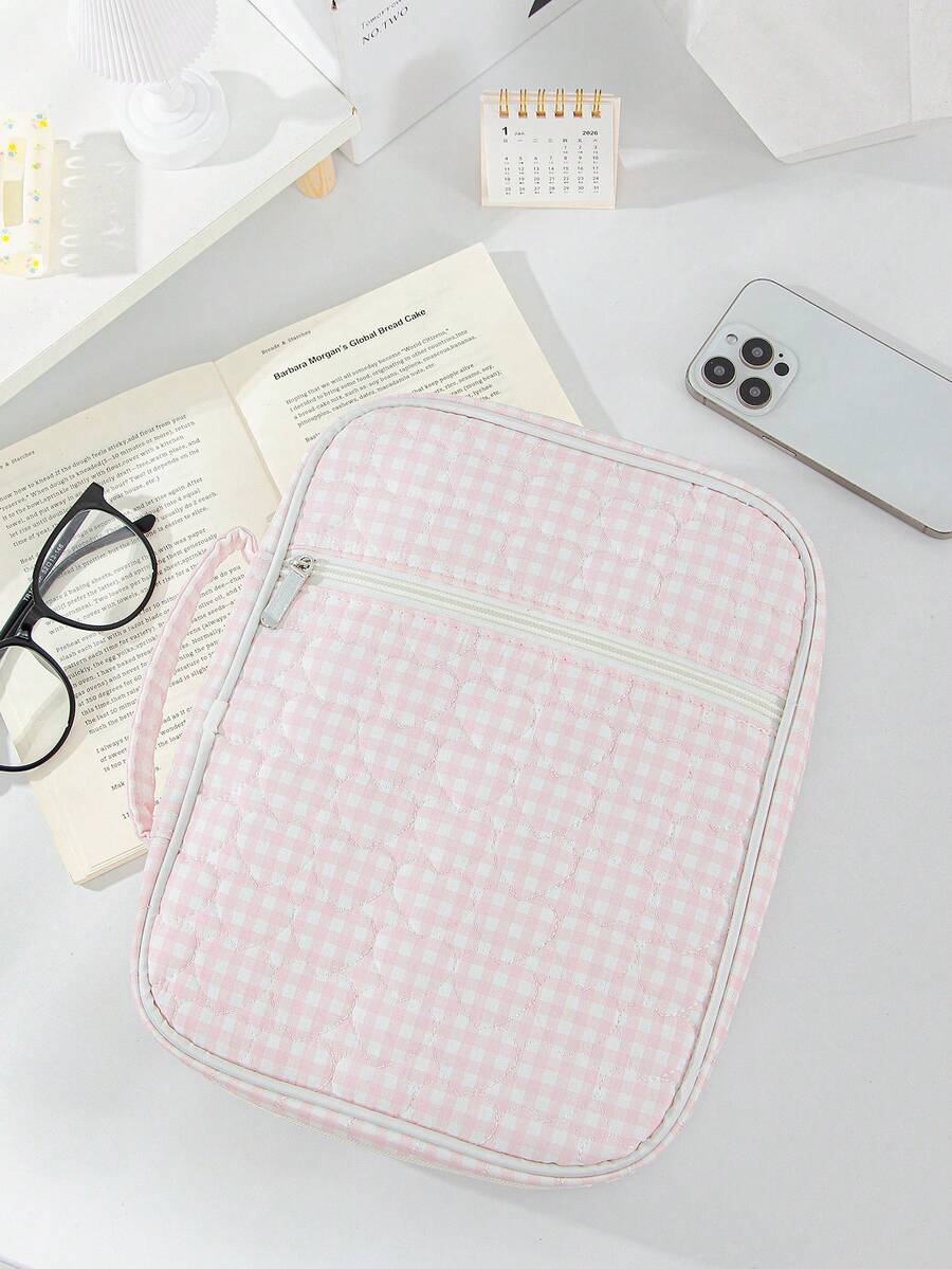 Bible Cover Case For Women,Large Bible Tote Bags Organizer Quilted Carrying Case For Girls,Bible Study Supplies Accessories Christian Gifts For Women - Pink Love Plaid - View 1