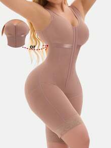 1 pieza Moldeador de figura para mujer, Faja reductora, Levantador de glúteos, Mono reductor, Moldeador corporal de alta compresión, Adecuado para diversas ocasiones - Óxido marrón - Ver 5