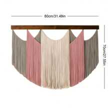 1件套流苏编织壁挂，波西米亚风格装饰挂毯，手工木板编织墙饰，背景墙，床头板装饰 - 如圖 - 查看 14