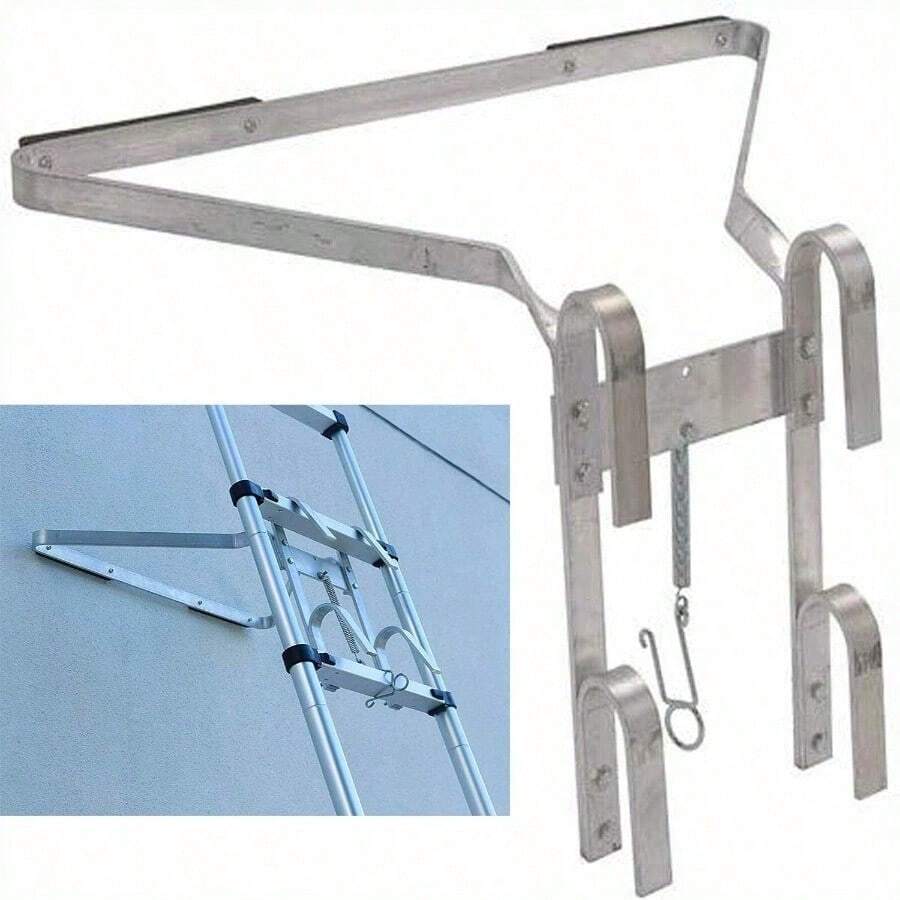 Heavy Duty Aluminium Ladder Stand Off I-Type Stay - Lightweight, Easy To Install & Disassemble Accessory Helps Stop Slipping From Side To Side - Silver - View 1