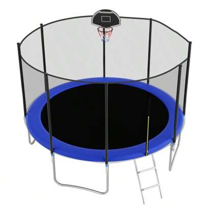 366cm Outdoor Trampoline With Reinforced Crossbars, Stable, Sturdy And Durable, One-Piece Construction For Children And Adults