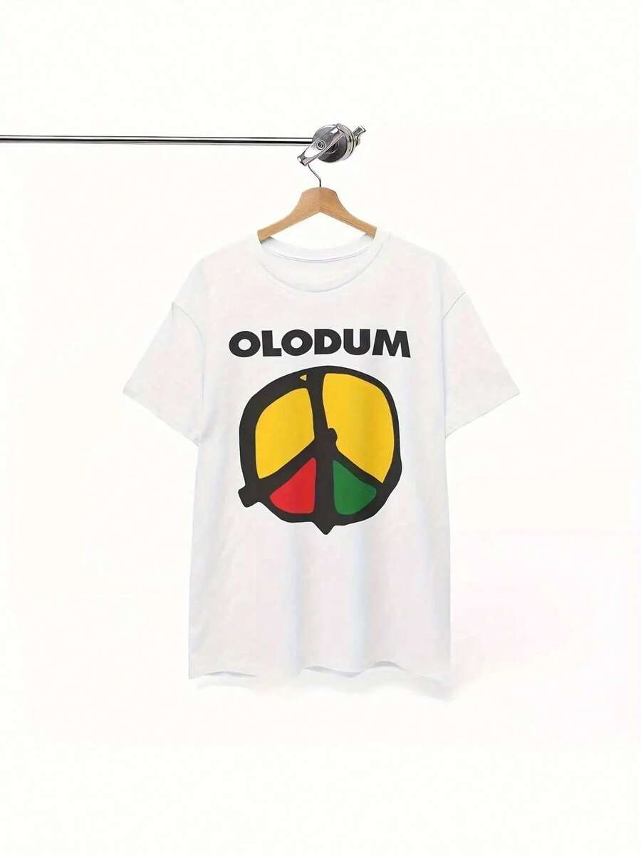 Olodum Bold "OLODUM" Geometric Design T-Shirt Women'S Graphic Tee, Funny Bands Movie Anime Short Sleeve Crew Neck Shirt, Soft & Comfortable High-Quality Cotton Fabric For Casual Wear & Sports, Perfect For Year-Round Comfort - Perfect Gift Ideal For Fans Bands TV Anime Enthusiasts And Collectors - trắng - Xem 1