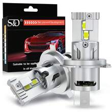 S&D H4 LED 车头灯 CANBUS 灯泡 90W 25000LM LED 灯泡 7035 芯片 带风扇涡轮增压灯 汽车远近光灯 6500K - H4 - 查看 10