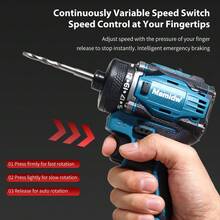 Mamidw 380N.M 无绳冲击起子 3300RPM 无刷电动螺丝刀钻，适用于 Makita 18V 电池，不含电池 - 藍色 - 查看 4