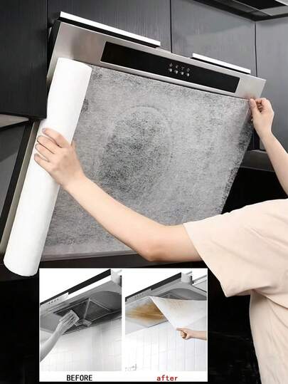 5/10M Papel filtro desechable para campana extractora de aceite no tejido, filtro de algodón anti-aceite para campana de cocina