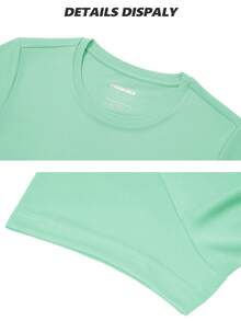 KEFITEVD Women's Short Sleeve T-Shirts UPF 50+ Sun Protection Quick Dry Athletic Running Workout Rash Guard Tops - verde menta - Ver 6