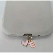 1pc Pink Heart-Shaped Metal Dust Plug, 26 Letter Heart Charging Port Protector Cover, DIY Phone Decor Compatible With Apple/Type-C, Mobile Device Dust-Proof Accessory, Girly Letter Heart Dust Plug, Gift For Friends, Valentine's Day Gift, Festival Small Gift Gifts For Mother, Family, Friends, Kids, Birthday, Holiday Phone Accessories Phone Charm - Pink IPhone - View 21