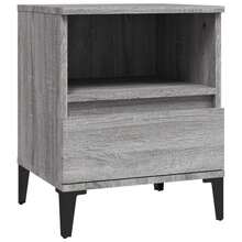 vidaXL Mesas de cabecera 2 unidades Sonoma gris 40x35x50 cm - Gris - Ver 7