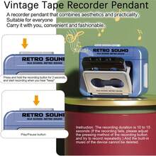 这款全新迷你复古磁带录音机钥匙扣音乐播放器可以播放音乐和录制音频，它既有趣又新奇，小巧便携，是圣诞节、万圣节和生日的完美礼物选择。 - 紅色 - 查看 4