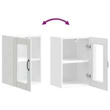 vidaXL Armário mural de cozinha com porte en verre Lucca branco - Branco - Ver 10