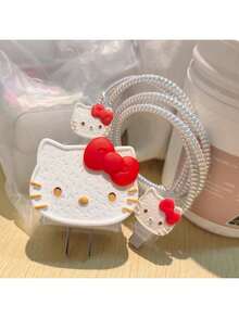 Sanrio 1pc Hello Kitty Cartoon Charger Head Protector Case, Compatible With Apple 18/20W Fast Charging Adapter Protection - Multicolor - View 8