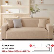 1件装弹力宠物友好型沙发套，四季通用宽松沙发套，防滑客厅沙发保护套，完全防尘，适用于双人、四人和三人沙发