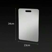 Stainless Steel Cutting Board, Silver Color Kitchen Chopping Board, Double-Sided, Suitable For Raw Meat, Poultry, Fish, Odor-Proof, Stain-Resistant, Rust-Proof, Minimalist Design To Replace Traditional Meat Cutting Board, Applicable For Meat, Vegetables, Fruits, Essential For Modern Kitchen, Easy To Clean With Water.The Kitchen Cutting Tool Set Can Also Be Used As A Pizza Tray, Cheese Board, Serving Platter, Bread & Cookie Board. - Multicolor - View 13
