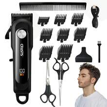 CRASTS Multi-Functional Hair Clipper, Hair Trimmer, Shaver, Sideburn Trimmer, Hairstyling Tool, 3/6/9/12mm Limit Comb, Hair Care Gift - Black - View 13