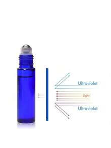 1/3/5PCS 10ml Glass Roll On Bottles Blue Roll On Essential Oil Perfume Sample Bottles With Stainless Steel Ball And Black Lid