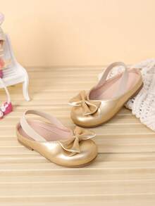1 Pair Fashionable Bow Decor Girls Casual Shoes, Spring/Summer - Gold - View 1