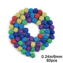 60pcs Colorful 6mm Volcanic Stone Beads, Suitable For DIY Jewelry Making, Bracelets, Necklaces, Home Decor Crafts, Handmade Accessories - DIY - View 18