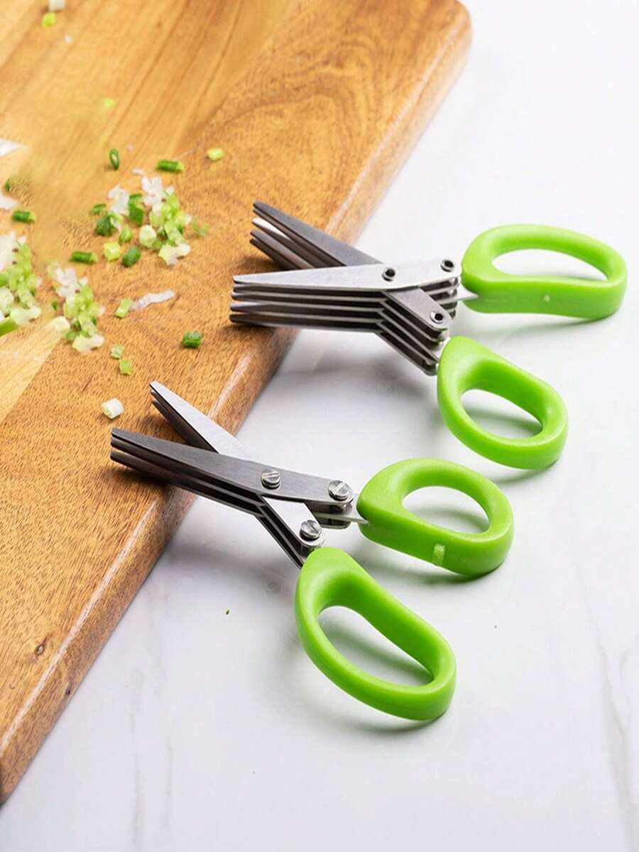 1把多层不锈钢葱/海苔剪，强力多层厨房剪刀 - 彩色 - 查看 1