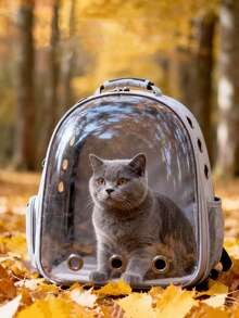 1pc Transparent Pet Backpack Carrier For Cats, Space Capsule Pet Carrier For Outdoor, Cat Bubble Backpack - Multicolor - View 5