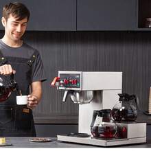 12 tazas cafetera de goteo comercial, cafetera con 3 carafas de vidrio y 3 placas más calientes, acero inoxidable para verter sobre la cervecera de café para restaurante, oficina, café - no hay agua caliente - Ver 9