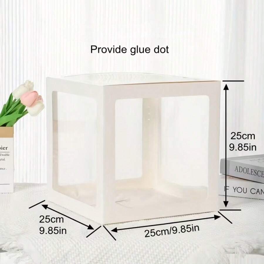 Một hộp đựng bóng bay trong suốt màu trắng, kích thước 9,85 inch, hoàn hảo để trang trí tiệc tùng, làm đạo cụ chụp ảnh và gói quà tặng. - trắng - Xem 1