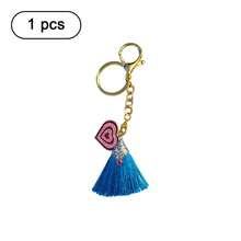 New Creative Heart & Letter Tassel Keychain - A - View 9