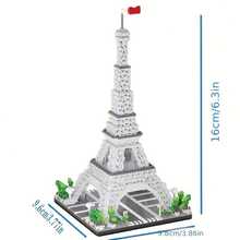1 Set 430pcs Balok Bangunan Menara Eiffel, Bahan ABS, Balok Bangunan Warna Campuran, Balok Bangunan Landmark Kreatif, Cocok Untuk Hadiah Ulang Tahun, Liburan, dan Hari Jadi - MultiWarna - View 4