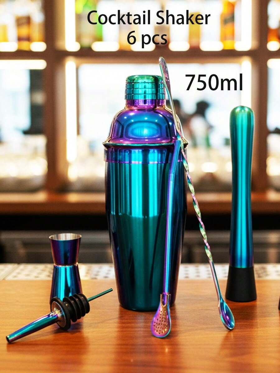 Juego de cocteleras Boston profesionales de 25 onzas, set de coctelera de acero inoxidable con peso para bartenders, coctelera de bar de acero, herramientas esenciales de bartender para mezclar bebidas - Multicolor - Ver 1