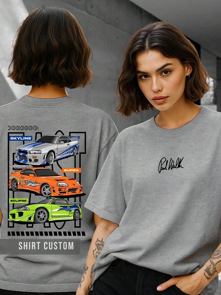 Skyline Supra Brian O'Conner Movie Sports Car Tribute Drift Driver Paul - 灰色 - 查看 2