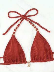 RWX VEST Women's Bikini With Decorative Details And Side Tie 2025 XX367 - 亮橙色 - 查看 3