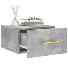 vidaXL Tables de chevet murales 2 pcs gris béton 35x35x20 cm - Gris - Voir 4
