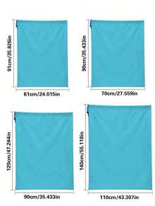 1pc Heavy Duty Laundry Bag - Extra Large Storage Bag, Suitable For College, Travel And Dorm - Fits Laundry Baskets And Dirty Clothes - Baby Blue - View 2