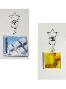 Acrylic Keychain, Black Vinyl Record Box, Celebrity Album, Concert, Diy Pendant, Bag Pendant, Earphone Pendant, Mini Cd Box Album Record Pendant Keychain, Diy Acrylic Keychain, Fan-Supported Peripheral Commemorative Album Mini Pendant, Birthday Party Gift - Multicolor - View 5