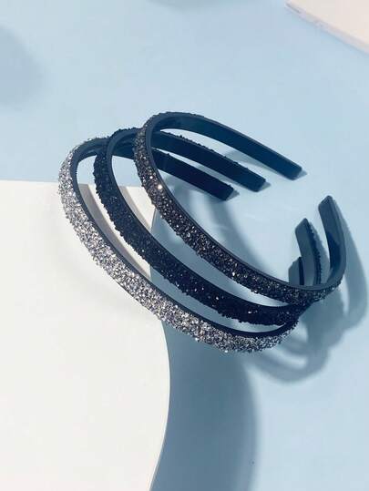 New Fashionable Micro Rhinestone Studded 1cm Headband, Exquisite High-End Sparkling Rhinestone Headband