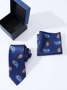 Bộ quà tặng cà vạt nam 1 món, bộ cà vạt và khăn tay kiểu cổ điển, thời trang và đa năng, phù hợp cho các bữa tiệc, kỳ nghỉ, công sở, đám cưới và mọi mùa. - A - Xem 10