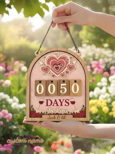 1pc Personalized Couples Relationship Day Counter, Exclusive Couples Counter, Record Our Love Journey, Love Story Tracker - Couples Anniversary, Vintage Couples Gift, Customized Relationship Tracker, Romantic Milestone Counter, Personalized Gift, Perfect Gift Choice, Couples & Dating Anniversary, Newlyweds & Engagement Anniversary, Relationship Milestones, Bedroom & Romantic Home Decor, Valentine's Day, Christmas & Anniversary Gift